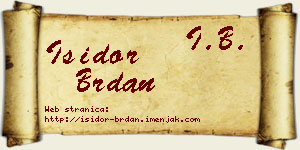 Isidor Brdan vizit kartica
